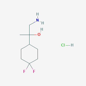 molecular formula C9H18ClF2NO B2967437 1-Amino-2-(4,4-difluorocyclohexyl)propan-2-ol;hydrochloride CAS No. 2344685-33-0