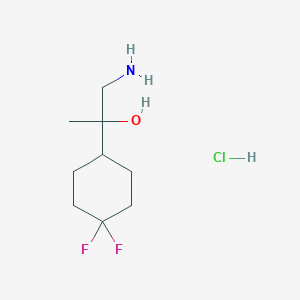 molecular formula C9H18ClF2NO B2967437 1-氨基-2-(4,4-二氟环己基)丙烷-2-醇；盐酸盐 CAS No. 2344685-33-0