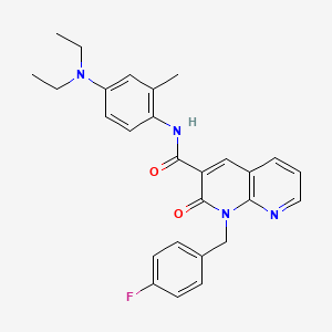 molecular formula C27H27FN4O2 B2967439 N-(4-(diethylamino)-2-methylphenyl)-1-(4-fluorobenzyl)-2-oxo-1,2-dihydro-1,8-naphthyridine-3-carboxamide CAS No. 1005295-33-9