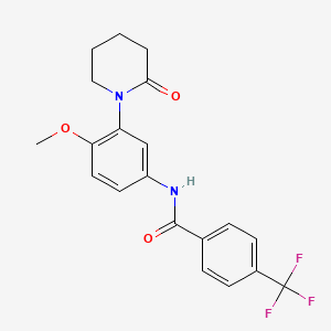 molecular formula C20H19F3N2O3 B2967447 N-(4-methoxy-3-(2-oxopiperidin-1-yl)phenyl)-4-(trifluoromethyl)benzamide CAS No. 941919-90-0
