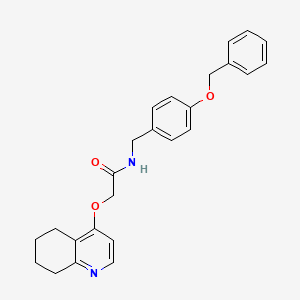 molecular formula C25H26N2O3 B2967456 N-(4-(benzyloxy)benzyl)-2-((5,6,7,8-tetrahydroquinolin-4-yl)oxy)acetamide CAS No. 1798516-17-2