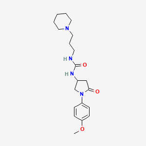 molecular formula C20H30N4O3 B2967459 1-(1-(4-甲氧基苯基)-5-氧代吡咯烷-3-基)-3-(3-(哌啶-1-基)丙基)脲 CAS No. 894033-57-9