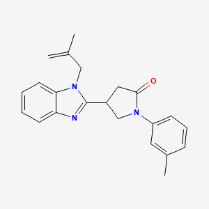 molecular formula C22H23N3O B2967463 4-(1-(2-甲基烯丙基)-1H-苯并[d]咪唑-2-基)-1-(间甲苯基)吡咯烷-2-酮 CAS No. 877284-02-1