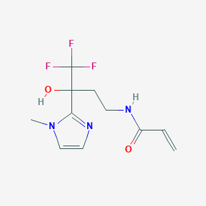molecular formula C11H14F3N3O2 B2967464 N-[4,4,4-trifluoro-3-hydroxy-3-(1-methyl-1H-imidazol-2-yl)butyl]prop-2-enamide CAS No. 2094193-50-5