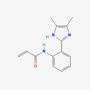 molecular formula C14H15N3O B2967466 N-[2-(4,5-二甲基-1H-咪唑-2-基)苯基]丙-2-烯酰胺 CAS No. 2361641-85-0