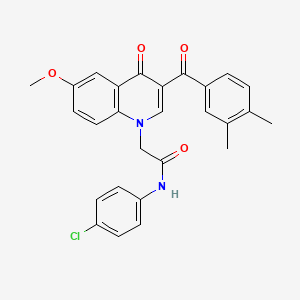N-(4-chlorophenyl)-2-(3-(3,4-dimethylbenzoyl)-6-methoxy-4-oxoquinolin-1(4H)-yl)acetamide