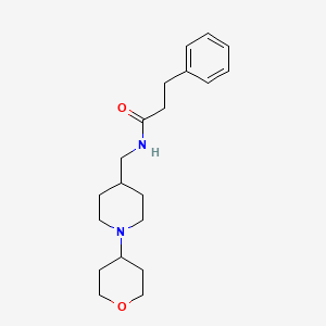 3-phenyl-N-((1-(tetrahydro-2H-pyran-4-yl)piperidin-4-yl)methyl)propanamide