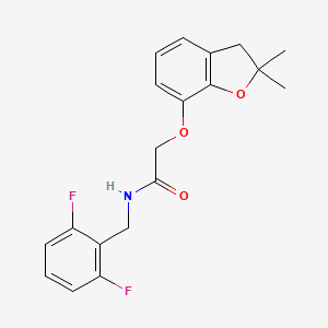 molecular formula C19H19F2NO3 B2967479 N-(2,6-difluorobenzyl)-2-((2,2-dimethyl-2,3-dihydrobenzofuran-7-yl)oxy)acetamide CAS No. 941947-87-1