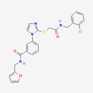 3-(2-((2-((2-chlorobenzyl)amino)-2-oxoethyl)thio)-1H-imidazol-1-yl)-N-(furan-2-ylmethyl)benzamide