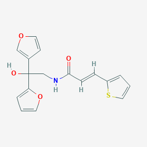 (E)-N-(2-(furan-2-yl)-2-(furan-3-yl)-2-hydroxyethyl)-3-(thiophen-2-yl)acrylamide