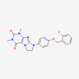 8-{4-[(2-Fluorophenyl)methoxy]phenyl}-1,3-dimethyl-1,3,5-trihydroimidazolidino [1,2-h]purine-2,4-dione
