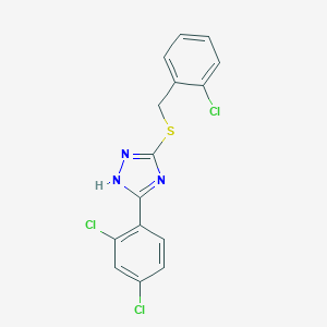 molecular formula C15H10Cl3N3S B296749 3-[(2-chlorobenzyl)sulfanyl]-5-(2,4-dichlorophenyl)-4H-1,2,4-triazole 