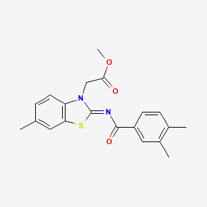 (Z)-methyl 2-(2-((3,4-dimethylbenzoyl)imino)-6-methylbenzo[d]thiazol-3(2H)-yl)acetate