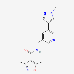 3,5-dimethyl-N-((5-(1-methyl-1H-pyrazol-4-yl)pyridin-3-yl)methyl)isoxazole-4-carboxamide
