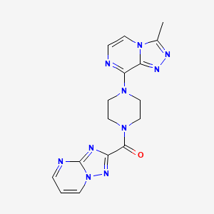 molecular formula C16H16N10O B2967496 [1,2,4]Triazolo[1,5-a]pyrimidin-2-yl(4-(3-methyl-[1,2,4]triazolo[4,3-a]pyrazin-8-yl)piperazin-1-yl)methanone CAS No. 2034506-41-5