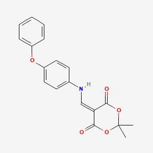 molecular formula C19H17NO5 B2967507 2,2-二甲基-5-[(4-苯氧基苯胺)亚甲基]-1,3-二氧六环-4,6-二酮 CAS No. 909344-66-7