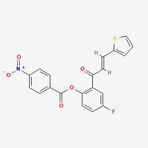 4-fluoro-2-[(2E)-3-(thiophen-2-yl)prop-2-enoyl]phenyl 4-nitrobenzoate
