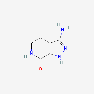 molecular formula C6H8N4O B2967517 7H-吡唑并[3,4-c]吡啶-7-酮，3-氨基-2,4,5,6-四氢- CAS No. 1824306-53-7