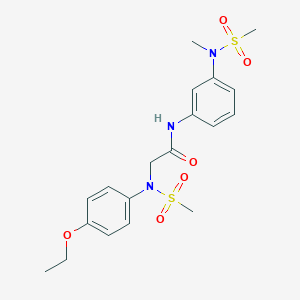 molecular formula C19H25N3O6S2 B296752 2-[4-ethoxy(methylsulfonyl)anilino]-N-{3-[methyl(methylsulfonyl)amino]phenyl}acetamide 