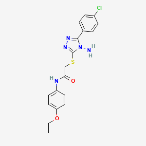 molecular formula C18H18ClN5O2S B2967525 2-{[4-amino-5-(4-chlorophenyl)-4H-1,2,4-triazol-3-yl]sulfanyl}-N-(4-ethoxyphenyl)acetamide CAS No. 843625-78-5