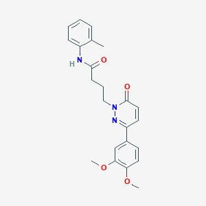 molecular formula C23H25N3O4 B2967526 4-(3-(3,4-二甲氧基苯基)-6-氧代吡哒嗪-1(6H)-基)-N-(邻甲苯基)丁酰胺 CAS No. 952991-31-0