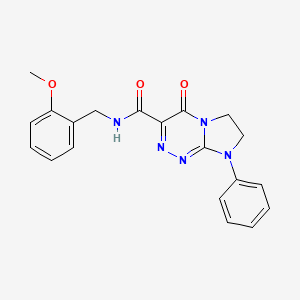 molecular formula C20H19N5O3 B2967527 N-(2-methoxybenzyl)-4-oxo-8-phenyl-4,6,7,8-tetrahydroimidazo[2,1-c][1,2,4]triazine-3-carboxamide CAS No. 946279-00-1