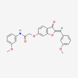 molecular formula C25H21NO6 B2967529 (Z)-2-((2-(3-甲氧基亚苄基)-3-氧代-2,3-二氢苯并呋喃-6-基)氧基)-N-(3-甲氧基苯基)乙酰胺 CAS No. 900896-21-1
