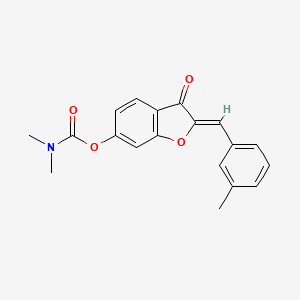 molecular formula C19H17NO4 B2967530 (Z)-2-(3-甲基苄叉)-3-氧代-2,3-二氢苯并呋喃-6-基二甲基氨基甲酸酯 CAS No. 622793-79-7