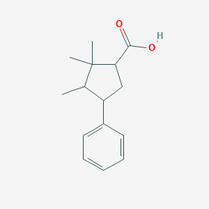 molecular formula C15H20O2 B2967532 2,2,3-Trimethyl-4-phenylcyclopentanecarboxylic acid CAS No. 288154-61-0