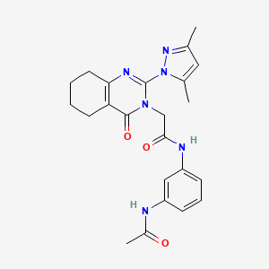 N-(3-acetamidophenyl)-2-(2-(3,5-dimethyl-1H-pyrazol-1-yl)-4-oxo-5,6,7,8-tetrahydroquinazolin-3(4H)-yl)acetamide