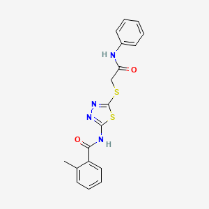 2-methyl-N-(5-{[(phenylcarbamoyl)methyl]sulfanyl}-1,3,4-thiadiazol-2-yl)benzamide