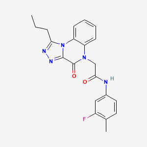 molecular formula C21H20FN5O2 B2967541 N-(3-fluoro-4-methylphenyl)-2-(4-oxo-1-propyl[1,2,4]triazolo[4,3-a]quinoxalin-5(4H)-yl)acetamide CAS No. 1260929-94-9