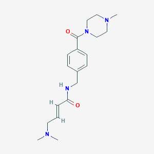 (E)-4-(Dimethylamino)-N-[[4-(4-methylpiperazine-1-carbonyl)phenyl]methyl]but-2-enamide