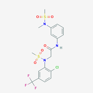 molecular formula C18H19ClF3N3O5S2 B296755 2-[2-chloro(methylsulfonyl)-5-(trifluoromethyl)anilino]-N-{3-[methyl(methylsulfonyl)amino]phenyl}acetamide 