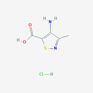 molecular formula C5H7ClN2O2S B2967554 4-Amino-3-methyl-1,2-thiazole-5-carboxylic acid hydrochloride CAS No. 876191-58-1