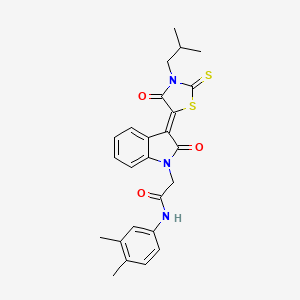 N-(3,4-dimethylphenyl)-2-[(3Z)-3-(3-isobutyl-4-oxo-2-thioxo-1,3-thiazolidin-5-ylidene)-2-oxo-2,3-dihydro-1H-indol-1-yl]acetamide