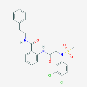 molecular formula C24H23Cl2N3O4S B296756 2-({[3,4-dichloro(methylsulfonyl)anilino]acetyl}amino)-N-(2-phenylethyl)benzamide 