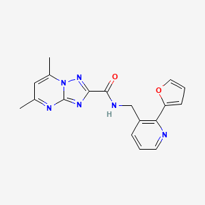 N-((2-(furan-2-yl)pyridin-3-yl)methyl)-5,7-dimethyl-[1,2,4]triazolo[1,5-a]pyrimidine-2-carboxamide