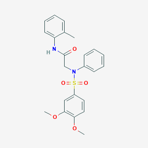 molecular formula C23H24N2O5S B296757 2-{[(3,4-dimethoxyphenyl)sulfonyl]anilino}-N-(2-methylphenyl)acetamide 
