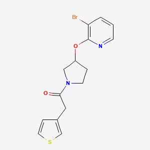 1-(3-((3-Bromopyridin-2-yl)oxy)pyrrolidin-1-yl)-2-(thiophen-3-yl)ethanone