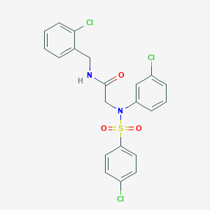 molecular formula C21H17Cl3N2O3S B296758 N-(2-chlorobenzyl)-2-{3-chloro[(4-chlorophenyl)sulfonyl]anilino}acetamide 