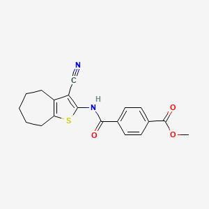 methyl 4-((3-cyano-5,6,7,8-tetrahydro-4H-cyclohepta[b]thiophen-2-yl)carbamoyl)benzoate