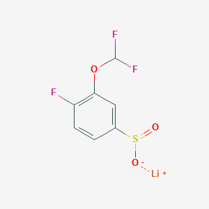 molecular formula C7H4F3LiO3S B2967582 Lithium(1+) ion 3-(difluoromethoxy)-4-fluorobenzene-1-sulfinate CAS No. 2225136-37-6