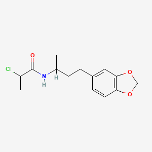 molecular formula C14H18ClNO3 B2967585 N-[4-(1,3-Benzodioxol-5-yl)butan-2-yl]-2-chloropropanamide CAS No. 2411269-45-7