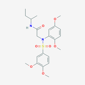 molecular formula C22H30N2O7S B296759 N-(sec-butyl)-2-{[(3,4-dimethoxyphenyl)sulfonyl]-2,5-dimethoxyanilino}acetamide 