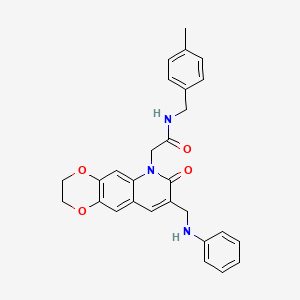 2-[8-(anilinomethyl)-7-oxo-2,3-dihydro[1,4]dioxino[2,3-g]quinolin-6(7H)-yl]-N-(4-methylbenzyl)acetamide