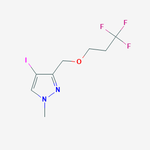 molecular formula C8H10F3IN2O B2967599 4-iodo-1-methyl-3-[(3,3,3-trifluoropropoxy)methyl]-1H-pyrazole CAS No. 1856084-53-1