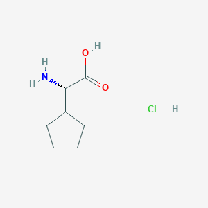 molecular formula C7H14ClNO2 B2967601 (2S)-2-氨基-2-环戊基乙酸;盐酸盐 CAS No. 1535224-34-0