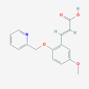 molecular formula C16H15NO4 B2967602 3-[5-Methoxy-2-(pyridin-2-ylmethoxy)phenyl]prop-2-enoic acid CAS No. 924865-93-0