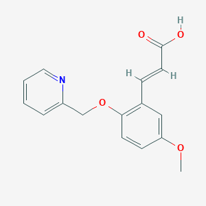 molecular formula C16H15NO4 B2967602 3-[5-甲氧基-2-(吡啶-2-基甲氧基)苯基]丙-2-烯酸 CAS No. 924865-93-0